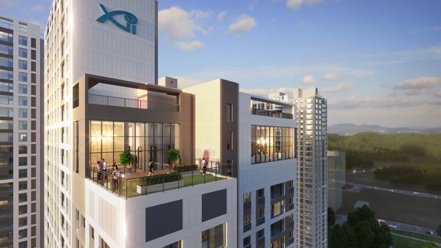 제천 미니복합타운 내 랜드마크가 될 제천자이 더 스카이. 주동 27층에는 스카이라운지가 위치한다. 자이 매거진, 비욘드 아파트먼트